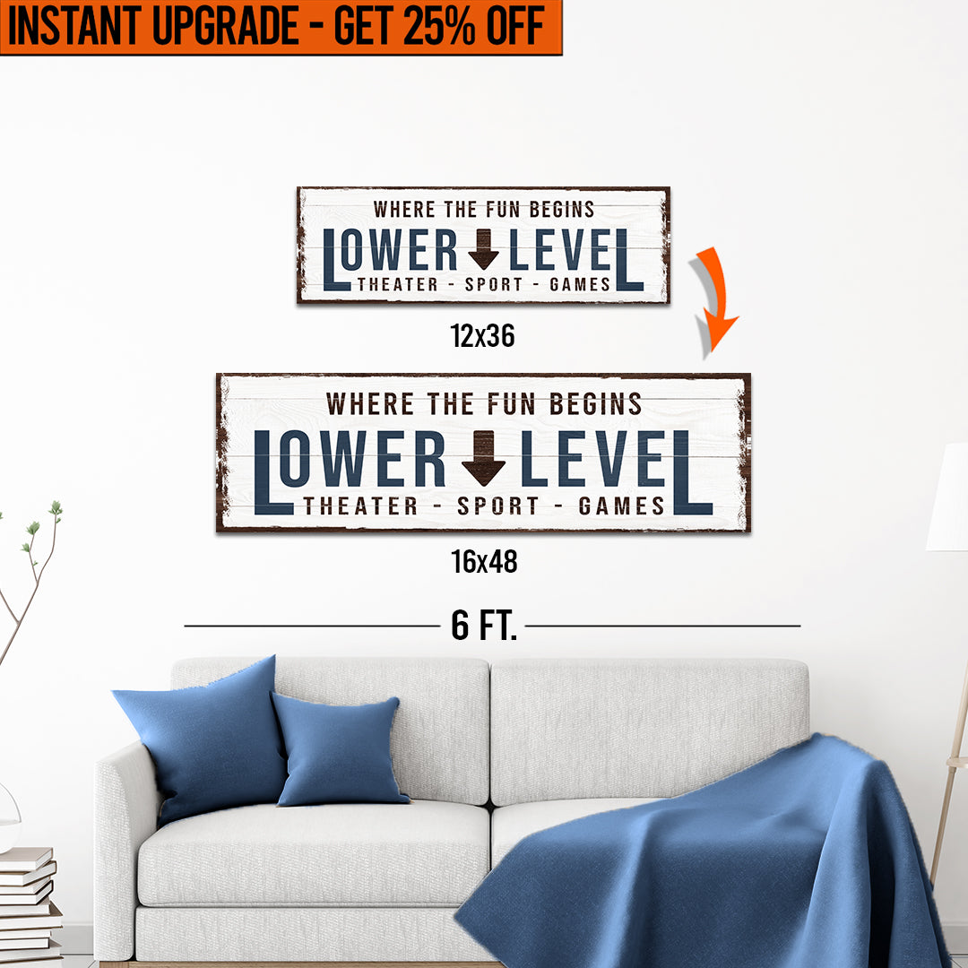 Upgrade Your 12x36 Inches 'Lower Level' (Style 1) Canvas To 16x48 Inches
