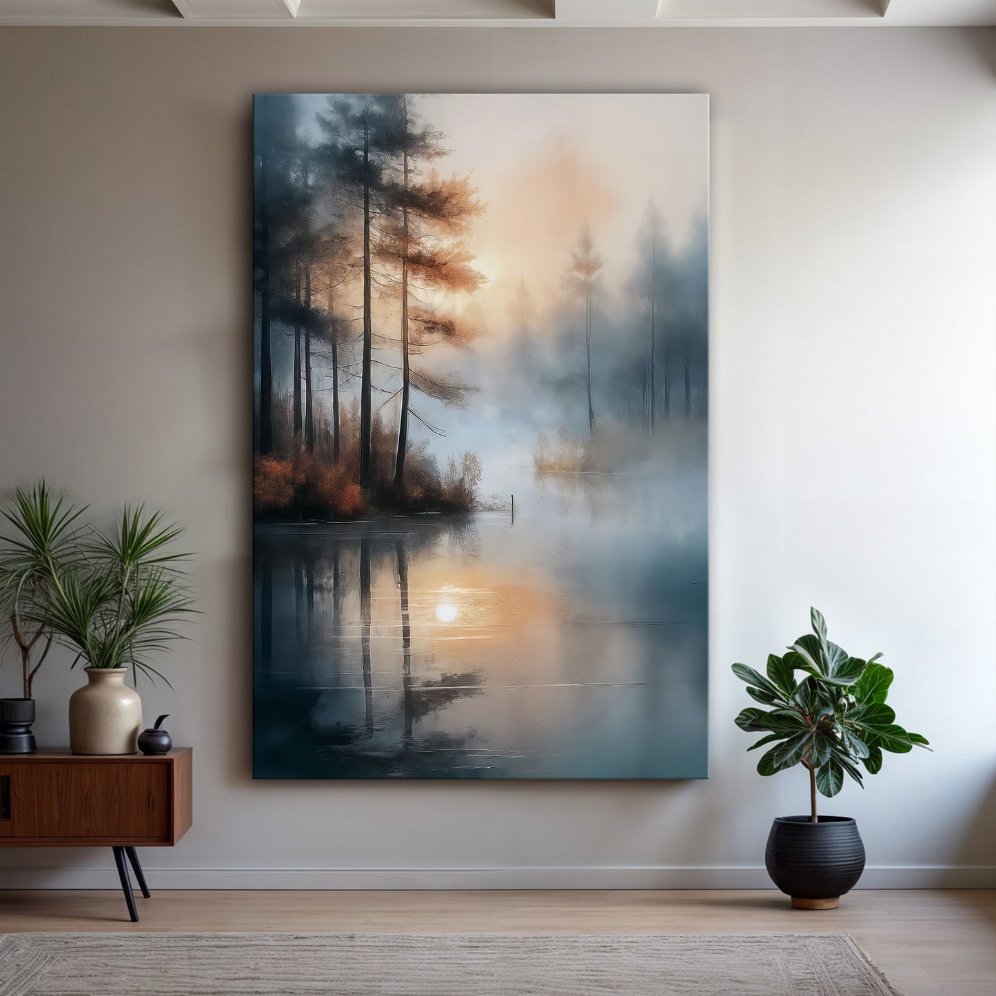 Misty Lake Wall Art