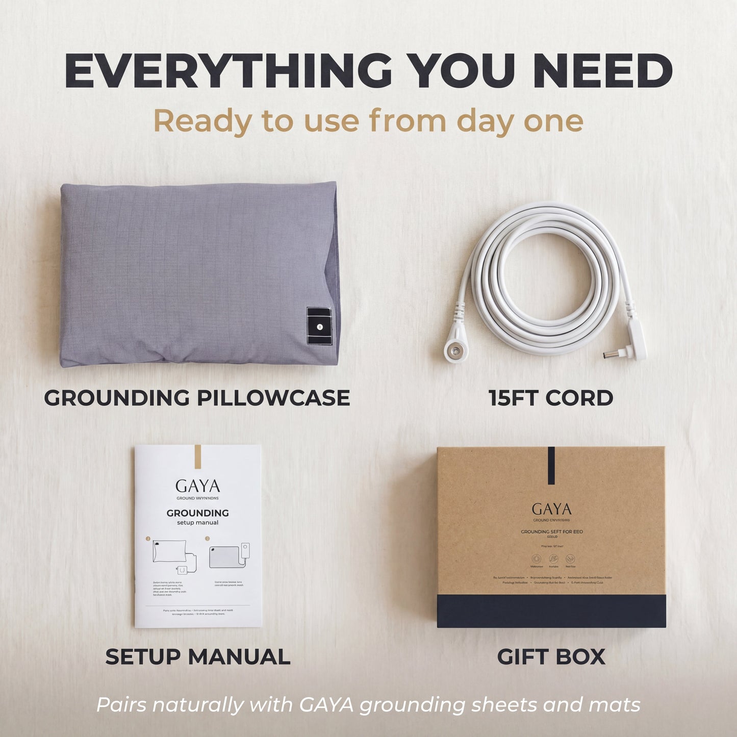 GAYA™ Grounding Pillow Case - Gray