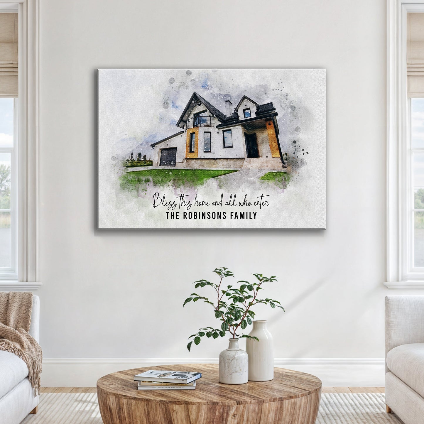 Custom House Watercolor Portrait