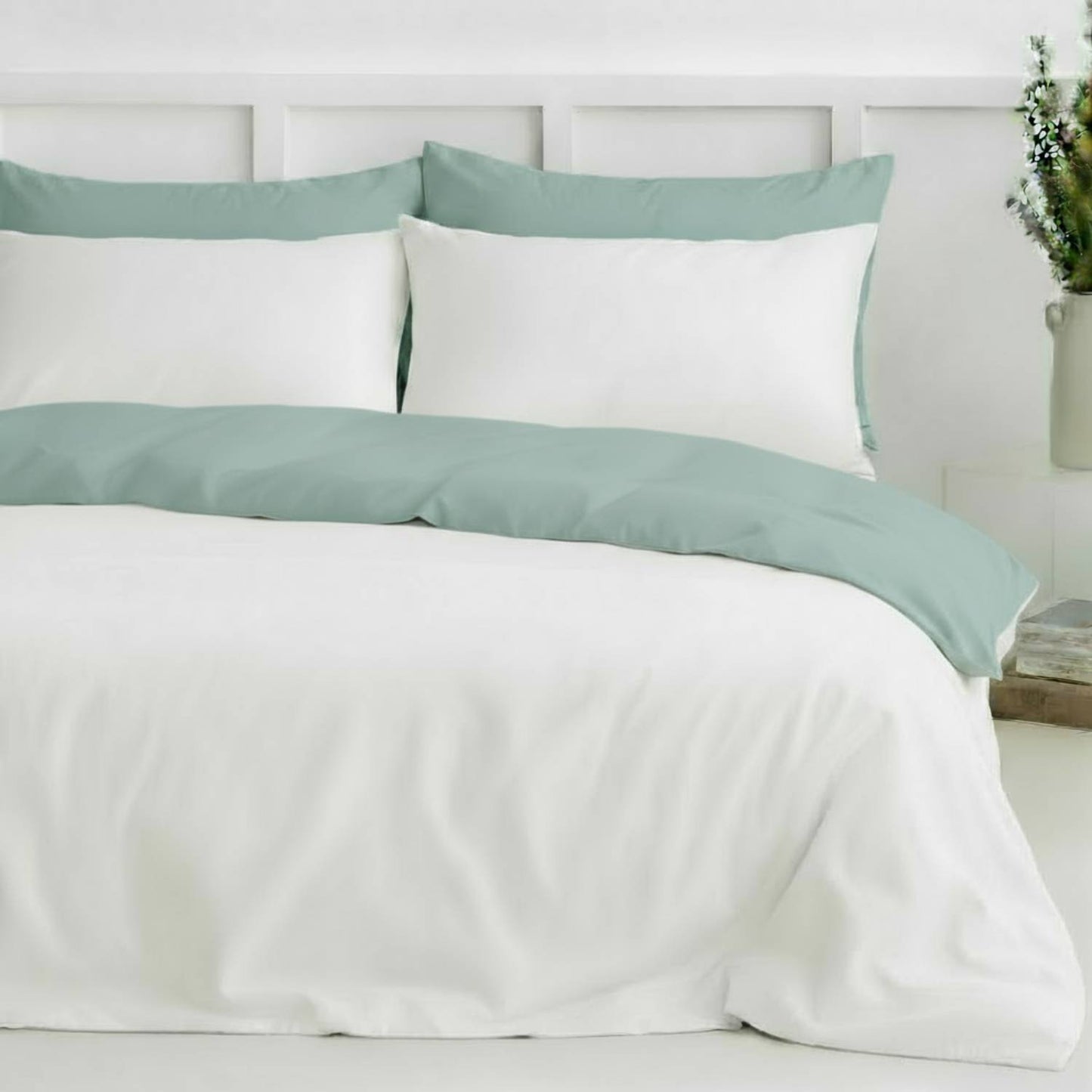 Two-Tone Bamboo Viscose Duvet Cover + 2 Shams Set